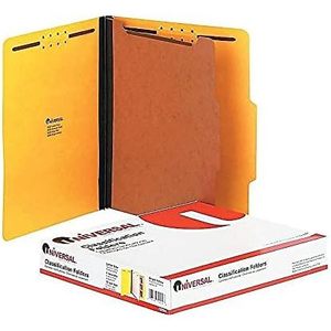 แฟ้มเอกสารแบบสี่ตอน สีเหลือง ยี่ห้อ Universal รุ่น 10204 ขนาด A5  ทำจากกระดาษแข็งเคลือบโลหะ สำหรับจัดหมวดหมู่เอกสาร บรรจุ 10 แฟ้ม/กล่อง - Product Image 4