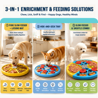Gamelle interactive unique pour animaux de compagnie, style pizza, à rinçage facile, empêche la suralimentation pour les animaux domestiques