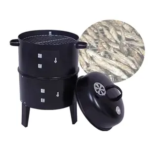 Barbecue Outdoor Bbq Round Charcoal Stove Bacon Portable 3 In 1 Double Deck Oven Camping Picnic Cooking Tool