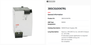 โมดูลจ่ายไฟอุตสาหกรรม A-BB 3BSC610067R1 SD834 24V สำหรับ AC800M DCS และ S800 I/O, รองรับไฟเข้า 100-240V AC, ติดตั้งบนราง DIN, มาตรฐาน IP20 - Product Image 2
