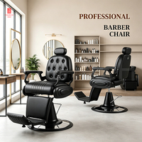 Fauteuil de Barbier Vintage Robuste Inclinable en Cuir PU avec Base Chromée – Mobilier de Salon – Vente Directe Usine