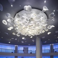 Lustre en verre de grande taille pour restaurant, salle de banquet d'hôtel, personnalisable et réglable, avec éclairage optique professionnel