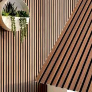 Panel Decorativo Absorbente de Sonido, Revestimiento de Madera de Nogal Natural, Panel Acústico de Listones de Madera para Estudio de Grabación, Sala de Juegos, Oficina - Product Image 1