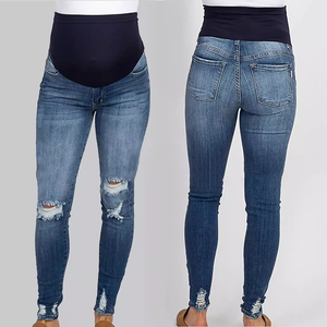 Nouveau <span class=keywords><strong>Jean</strong></span> de Maternité Tendance Été-Automne 2026 – Pantalon en Denim Extensible et Ajustable à Taille Haute avec Soutien Ventral pour Femme - Product Image 3