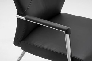 Chaise de réception de bureau en cuir de haute qualité pour les <span class=keywords><strong>visiteurs</strong></span> en gros pas cher stationnaire événement support d'attente chaise d'invité moderne - Product Image 5
