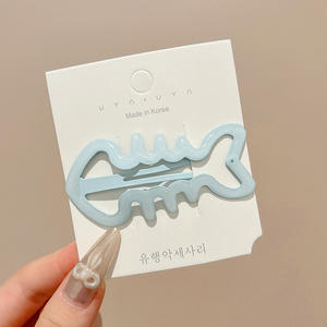 Qianjin nuovo arrivo graziose forcine per capelli a spina di pesce per bambini Glitter rosa dolce blu per capelli - Product Image 6