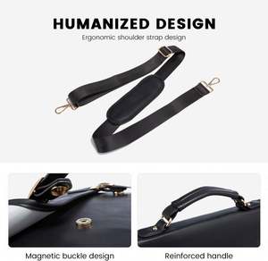 Échantillon gratuit 2023 Nouvelle mode Sac à bandoulière noir à logo personnalisé, grand espace, rangement en couches et évolutivité, sac pour ordinateur portable, vente chaude - Product Image 4