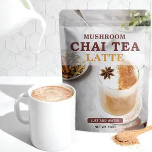 OEM Vegan Gluten Free Stress Relief Support Energy Matcha Tea Oat Milk Instant Latte Mushroom Chai Latte