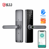Serrure de porte intelligente à empreinte digitale SJJ TTLock avec application Tuya pour clavier tactile, carte IC RFID, entrée sans clé, en alliage d'aluminium, Cloud