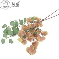 Vente en Gros de Feuilles d'Argent Artificielles en Plastique Fausses Plantes DIY Arrangements Floraux de Mariage