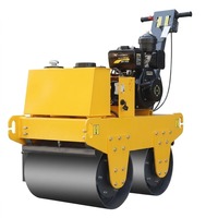 Compacteur vibrant portatif à double tambour en acier, à moteur diesel, petit rouleau compresseur pour la compactation de l'asphalte