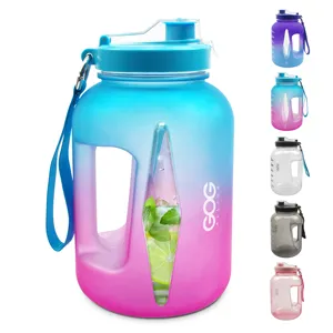 Top Seller 2200ml Plastic Half Gallon Water Bottle With Time Marker