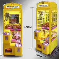 Nouvel arrivage Machine de poupée téléphonique à grue à griffes entièrement transparente avec accepteur de billets Machine de grue à griffes entièrement transparente