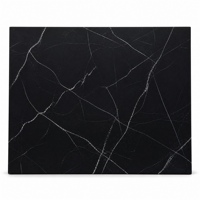 Panel Sintered Stone 3200x1800x12mm Hitam dengan Garis Abu-abu Mengalir untuk Latar Belakang TV Modern dan Meja Dapur