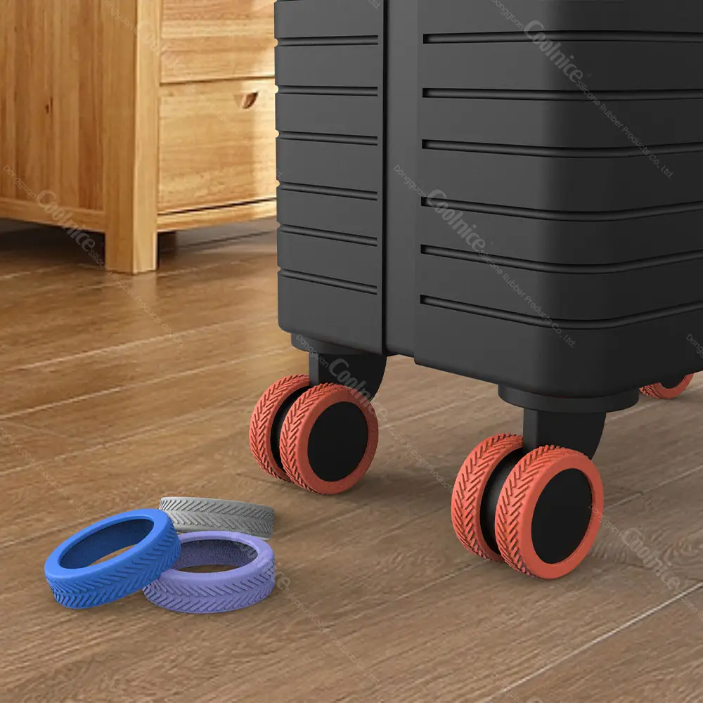 2023 Design bagaglio valigia ruote copertura Trolley custodia in Silicone Caster Cover ruota per bagagli sostituzione copertura di protezione del colore