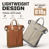 Sac à dos léger en polyester pour ordinateur portable 15,6 pouces, fermeture éclair étanche, tissu haute densité, sac de voyage