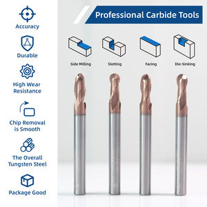 Brons Gecoate Carbide Kogelstangen 2-Fluiten Kogelneus Frees Voor Metalen Tin Altin Odm Aanpasbaar Voor Freza Fresa - Product Image 4