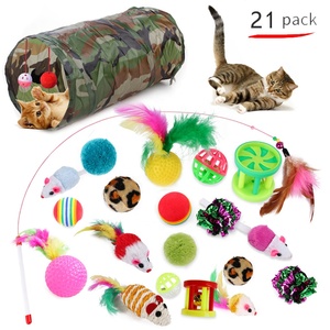 Juego de Juguetes Interactivos para Gatos: Túnel, Pluma, Varitas Múltiples, Ratón de Peluche y Bolas Opcionales con Sonido - Product Image 4
