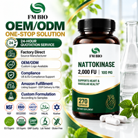 Capsules de Nattokinase en Gros d'Usine, Extrait d'Enzyme Nattokinase Natto, Sans OGM, Sans Gluten, OEM, Marque Privée, Complément de Nattokinase