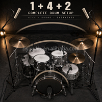 Ensemble de microphones pour batterie NXN-7PC professionnel 7 pièces avec étui de transport pour enregistrement en direct, studio, salle d'entraînement, performance sur scène