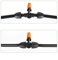 Nosel Semprot Kabut Terintegrasi 8/12mm dengan Pengunci Tee, Dapat Disesuaikan, untuk Irigasi Kebun dan Pertanian, Penyemprot Mikro untuk Penyiraman dan Pendinginan