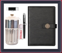 Ensemble Cadeau d'Entreprise de Luxe : Tasse Isotherme A5 et Carnet en Cuir – Style Imprimé pour Clients VIP