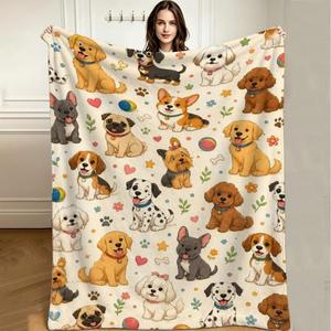 Manta de Franela con Dibujos Animados de Gatos, Manta para Siesta, Súper Suave, Lavable a Máquina, para Cama, Sofá, Personalizable con Impresión OEM OD 2 - Product Image 1