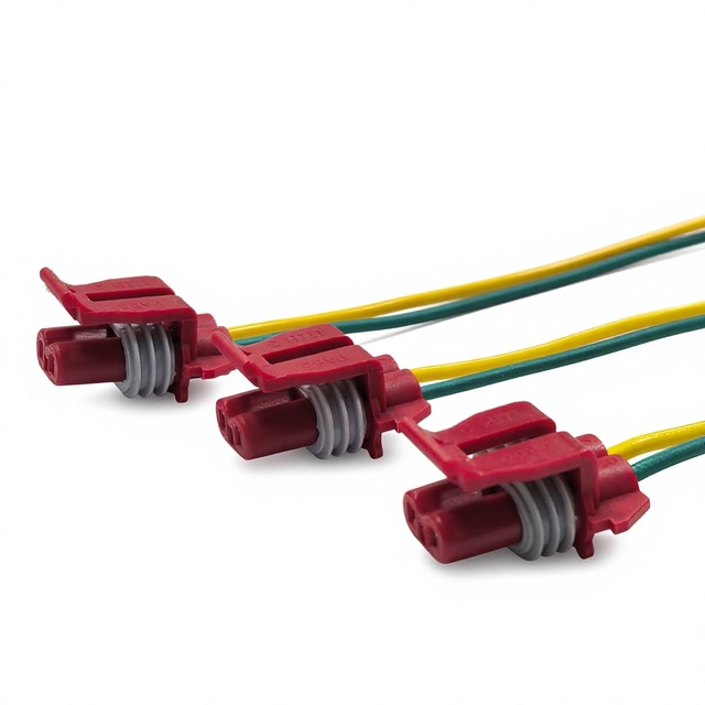 Red 2 Pin Female Socket Wiring Harness Waterproof Pigtail Connector for Automotive
