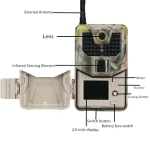 ナイトビジョンフォレストカメラ付きハンティングトレイルカメラOEM監視赤外線ワイヤレスデジタルカメラHC-900LTE