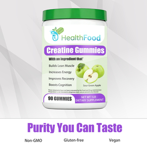 Green Apple Flavor Creatine Pre Workout Gummies Chewy Sugar Free Chewables Monohydrate Pre workout Energy Boosting - Product Image 2