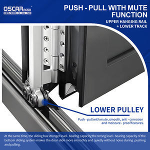 Puertas Plegables de Aluminio de Triple Cristal de Calidad <span class=keywords><strong>para</strong></span> Patio, <span class=keywords><strong>Terraza</strong></span>, Exterior, Puerta Plegable Económica <span class=keywords><strong>para</strong></span> Jardín y Villa - Product Image 5