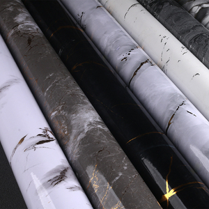 <span class=keywords><strong>Film</strong></span> intérieur de meubles en PVC de stratification de motif de marbre de vinyle à haute brillance en rouleau pour le revêtement de panneau de MDF - Product Image 2