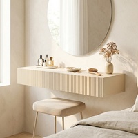 Meuble mural moderne en bois pour chambre à coucher, coiffeuse flottante pour filles et femmes, bureau de maquillage