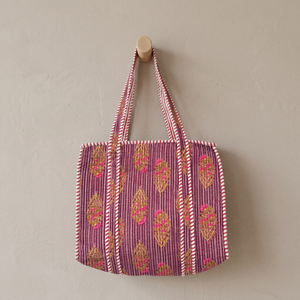 Sacs de rangement matelassés en coton imprimé à la main style campagne française, faits à la main, grande capacité, multifonctionnels - Product Image 3