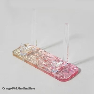 Support de Présentation Carré en Acrylique <span class=keywords><strong>Transparent</strong></span> Effet Ondulation d'Eau pour Bureau à Domicile - Product Image 6