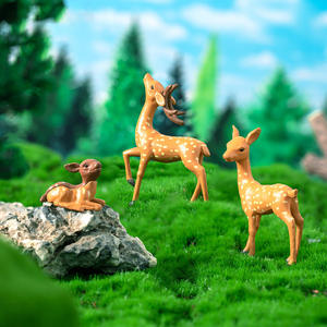 ミニチュア漫画アニマル人形フィギュアシカの風景の森ミニPVC工芸品ガーデンデスクトップオーナメントホームデコレーション - Product Image 2