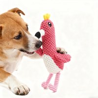 Jouets mignons pour animaux de compagnie, jouets en forme d'animaux, jouets à mâcher couineurs pour chiens en forme de flocons de maïs et de flamants roses