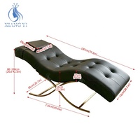 Table de massage en cuir PU pour salon, lit esthétique incurvé pour tatouage, soins du visage et cils
