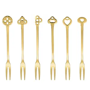 Set di Forchette per Frutta e Dessert in Acciaio Inox 304 di Grado Alimentare, Design Creativo a Forma di Cuore, Stile Europeo, Forchetta a Due Punte per Mooncake - Product Image 6