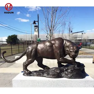 Life Size Outdoor Decor Animal Panther Wild Bronze Sculpture