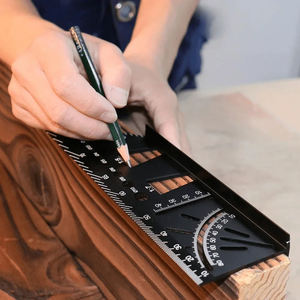 Ángulo de inglete 3D <span class=keywords><strong>regla</strong></span> de ángulo de aleación de aluminio <span class=keywords><strong>regla</strong></span> de medida cuadrada de carpintería herramienta de medida de ángulo de 90 grados combinación cuadrada - Product Image 3