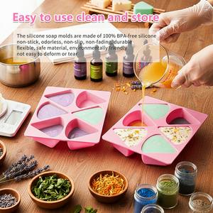 Moldes de jabón de <span class=keywords><strong>silicona</strong></span> para manualidades <span class=keywords><strong>caseras</strong></span>, bandeja de jabón de <span class=keywords><strong>silicona</strong></span> triangular de 6 cavidades para <span class=keywords><strong>magdalenas</strong></span> de Chocolate, jabón para <span class=keywords><strong>magdalenas</strong></span> de pan de maíz - Product Image 6