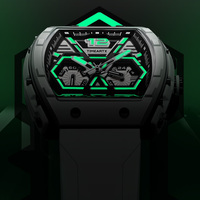Montre à quartz pour homme TIMEARTX, bracelet en silicone, système lumineux, lecture nocturne, design non conventionnel, série X TA-5560
