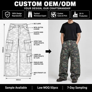 Pantalones Cargo de Camuflaje Personalizados de Fábrica, de Algodón Desgastado por el Sol, Ripstop, Nylon, Twill, Estilo Baggy, Rectos, Tácticos, para Skate, para Hombre - Product Image 3