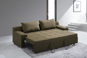 Foldable Sectional Sleeper Sofa <b>Bed</b> Custom <b>Single</b> /Double Tufted Faux Vegan Leather Fabric Convertible Couch With <b>Pull</b> <b>Out</b> <b>Bed</b> - Product Image 4