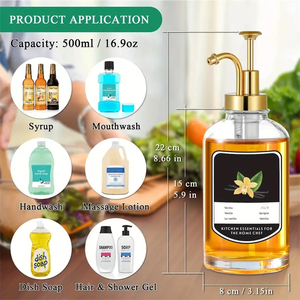 زجاجة زجاجية مخصصة من موزع شراب القهوة مع غطاء زيت وموزع للخل - Product Image 5