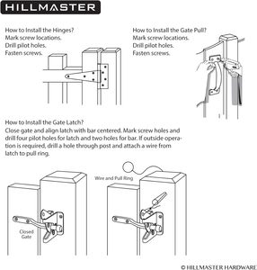 Hillmaster Heavy Duty cổng phần cứng Kit với tự khóa cổng chốt 2 cái 6inch t-bản lề 1 cái 6.5inch Cổng xử lý - Product Image 6