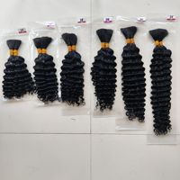 Cheveux à tresser en vrac Deep Wave pour tresses bohèmes, 60% cheveux humains, perruques en vrais cheveux tissées à la main, 100g, 14-24 pouces, couleurs noir/brun/blond