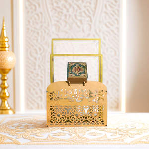 Support <span class=keywords><strong>de</strong></span> prière décoratif en bois pour le Ramadan, étagère à Coran musulmane avec support <span class=keywords><strong>de</strong></span> type sur pied, organisateur pour tapis <span class=keywords><strong>de</strong></span> prière - Product Image 5