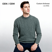 Pull en cachemire et laine de chameau tricoté à col rond et manches longues pour homme – Nouvelle collection hiver 2026 – Jacquard haut de gamme chaud et épais